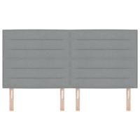 LED Hoofdbord met LED-striplichten Lichtgrijs 180 cm Polyester - thumbnail