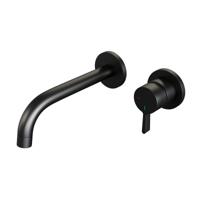 Brauer Black Edition Wastafelmengkraan inbouw - gebogen uitloop links - hendel middel dik - model E 1 - mat zwart 5-S-004-B1-65 - thumbnail