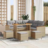 Tuinbankenset 9 pcs Beige poly rattan - thumbnail
