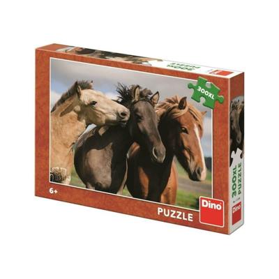 DinoToys Dino puzzel - 3 prachtige paarden - 300 xl stukjes DinoToys Dino puzzel - 3 prachtige paarden - 300 xl stukjes
