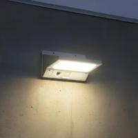 Solar wandlamp stuttgart met 21 leds en bewegingsmelder rvs op zonne-energie - thumbnail