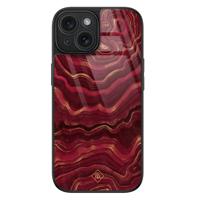 iPhone 15 glazen hardcase - Agate rood - thumbnail