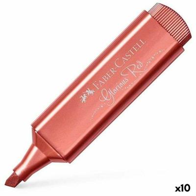 Markeerstift Faber-Castell Textliner 46 metaal Rood (10 Stuks)
