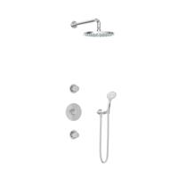 Hotbath Buddy - Inbouw Regendoucheset - 2 Stopkranen - Thermostatisch - Wandarm 35 cm - Hoofddouche 250 mm - Ronde Handdouche 3 Standen - Waterbesparend - V01 - thumbnail