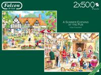 Falcon Legpuzzel A Summer Evening At The Pub 2x500 Stukjes - thumbnail