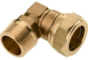 Bonfix knelkoppeling - knie - buitendraad - 1 x 28mm - Messing