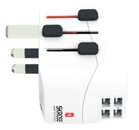 SKROSS | 1.302461 | Pro Light USB (4xA) | Universele reisadapter 2- en 3-polig met 4 USB-poorten van 4,8 A. Voltage en vermogen: 100V–700W/250V–1750W. Geschikt voor pc en föhn - thumbnail