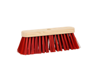Straatbezem hout kunstvezel rood 29cm - thumbnail
