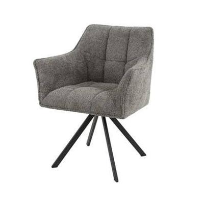Giga Meubel - Armstoel Bouclé Taupe Draaibaar - Zithoogte 48cm Giga Meubel - Armstoel Bouclé Taupe Draaibaar - Zithoogte 48cm