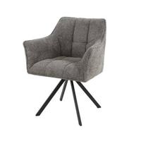 Giga Meubel - Armstoel Bouclé Taupe Draaibaar - Zithoogte 48cm - thumbnail