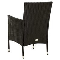 5-delige Tuinset met kussens poly rattan zwart - thumbnail