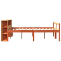 Bed met boekenkast zonder matras hout wasbruin 150x200 cm - thumbnail