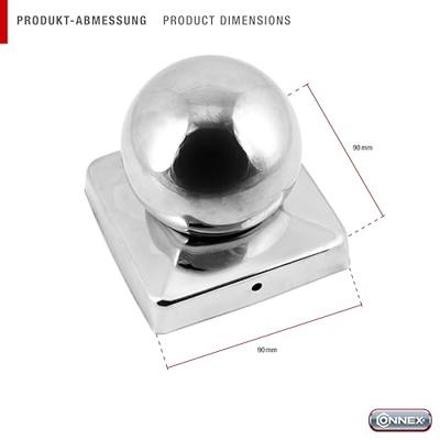 Connex Paalkapje 90X90Mm Met Kogel A2 - HV4323