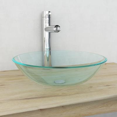 VidaXL Wasbak gehard glas 42 cm transparant VidaXL Wasbak gehard glas 42 cm transparant