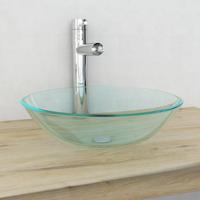 VidaXL Wasbak gehard glas 42 cm transparant - thumbnail