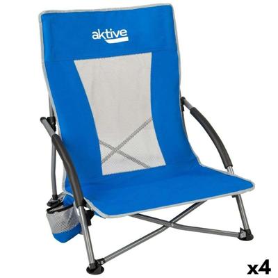 Strandstoel Aktive Blauw 50 x 67 x 51 cm (4 Stuks) Strandstoel Aktive Blauw 50 x 67 x 51 cm (4 Stuks)