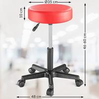 Monzana Bureaustoel - draaistoel - kruk - met - gestoffeerde - zitting - in - rood - thumbnail