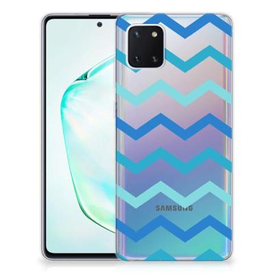 Samsung Galaxy Note 10 Lite | TPU bumper | Zigzag Blauw Samsung Galaxy Note 10 Lite | TPU bumper | Zigzag Blauw
