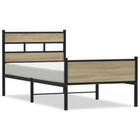 Bedframe zonder matras metaal sonoma eikenkleurig 160x200 cm - thumbnail