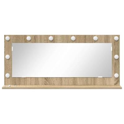 VidaXL Schmink spiegel rechthoekig sonoma eiken 100 x 45 x 18 cm VidaXL Schmink spiegel rechthoekig sonoma eiken 100 x 45 x 18 cm