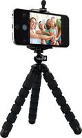 Rollei Selfie Mini - flexibel mini-statief incl. kogelkop en smartphone-adapter; robuust, stabiel, wikkelbaar, buigbaar, met anti-slip rubberen voetjes - zwart - thumbnail