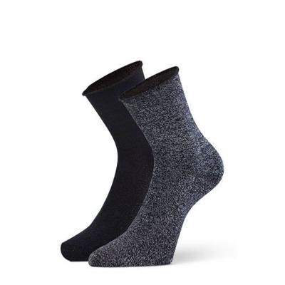 Marcmarcs 2-pack dames glitter sokken - Luxe viscose Lurex sokken - 38 - Zwart - 38