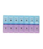 JVDL Pillendoos 7 dagen ochtend - avond blauw paars - thumbnail