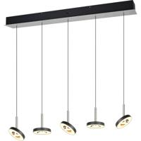 LED Hanglamp - Trio Select Guano - 5 Lichtpunten van 8 Watt - Dimbaar - Aanpasbare Lichtkleur - Hoogte Aanpasbaar zonder Contragewicht - 100cm - Draaibaar - Mat Nikkel - Metaal - thumbnail