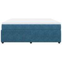 Boxspring met matras fluweel donkerblauw 200x200 cm - thumbnail