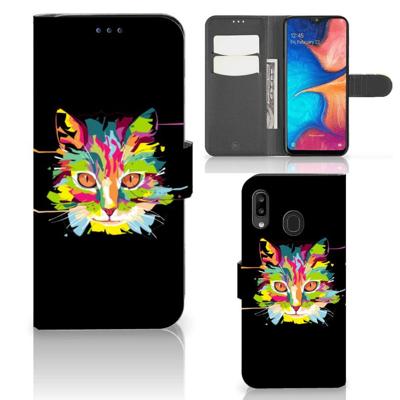 Samsung Galaxy A30 Leuk Hoesje Cat Color Samsung Galaxy A30 Leuk Hoesje Cat Color
