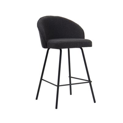 Barkruk Riley Grijs Bouclé - Set van 2