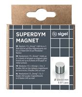 Sigel Neodymium magneet C5 Strong (Ø x h) 10 mm x 10 mm Cilinder Zilver 5 stuk(s) BA700 - thumbnail