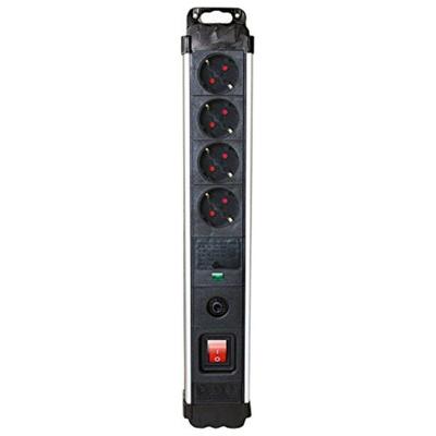 4-voudige Stekkerdoos met Schakelaar Silver Electronics 49644 3680W Zwart