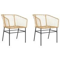 Tuinstoel bruin poly rattan 2 st - thumbnail