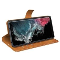 Lunso - Samsung Galaxy S23 Ultra - cover bookcase hoes - Cognac - thumbnail