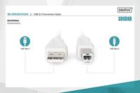 Digitus AK-300102-030-E USB-kabel USB 2.0 USB-A stekker, USB-B stekker 3.00 m Beige - thumbnail