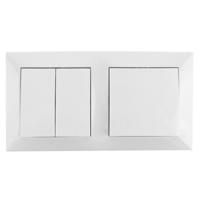 Wisselschakelaar Inbouw Set - Enkel & Dubbel Inclusief Afdekraam Wit - thumbnail