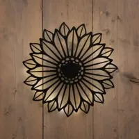 Zonnebloem solar metaal 38x5,5x38 cm zwart Anna's Collection - Annas collection - thumbnail