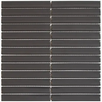Mozaiek Tegel Sevilla 29,6x30 cm Finger Glossy Carbon Gray The Mosaic Factory