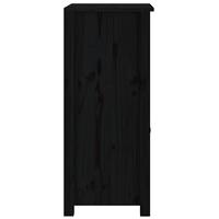 Dressoir 40x35x80 cm massief grenenhout zwart - thumbnail
