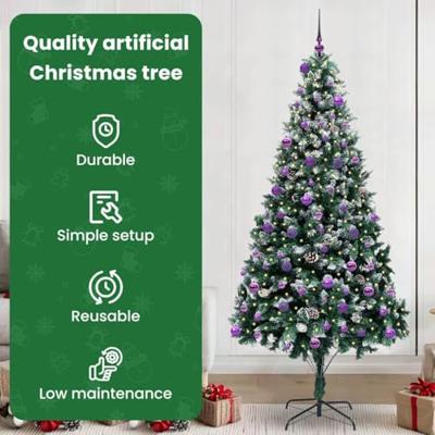 VidaXL Kunstkerstboom groen 240 cm pvc en staal en kunststof