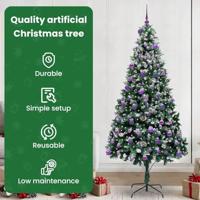 VidaXL Kunstkerstboom groen 240 cm pvc en staal en kunststof - thumbnail