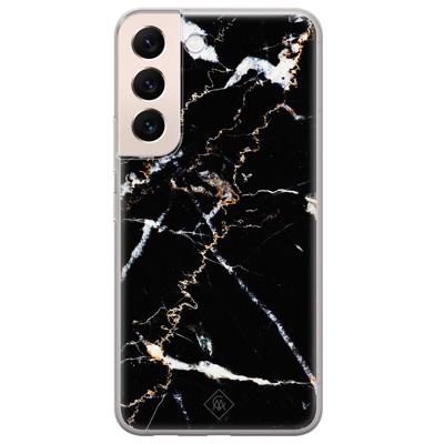 Samsung Galaxy S22 Plus siliconen hoesje - Marmer zwart
