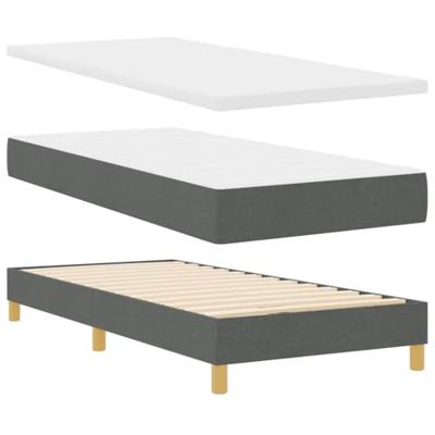 Boxspringbed met matras stof donkergrijs 100x200 cm