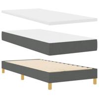 Boxspringbed met matras Donkergrijs 90 x 200 cm Stof - thumbnail