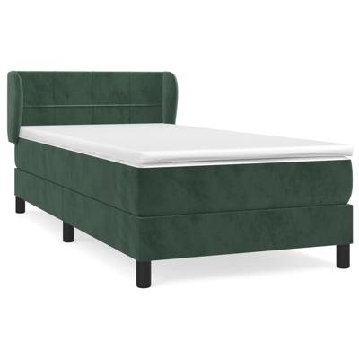 Boxspring met matras fluweel donkergroen 160x200 cm - thumbnail