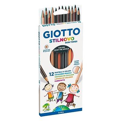 Giotto Stilnovo Skin Tones kleurpotloden, ophangbaar kartonnen etui met 12 potloden