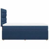 Boxspring met matras stof blauw 90x200 cm - thumbnail