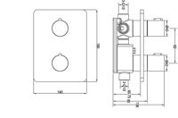 Ben Lavion Square C afbouwset voor 3-weg omstelling en thermostaat gunmetal pvd - thumbnail