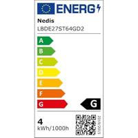 Nedis LBDE27ST64GD2 Led-filamentlamp E27 St64 3.8 W 250 Lm 2100 K Extra Warm Wit Aantal Lampen In Verpakking: 1 Stuks - thumbnail